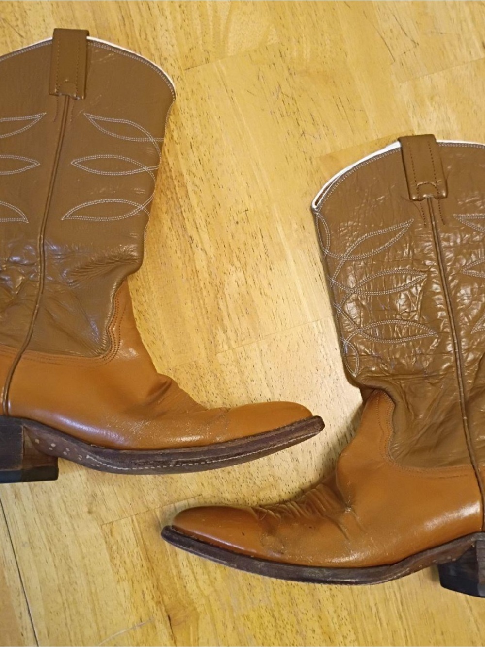 Nocona Women’s Two-Tone Tan/Brown Western Cowboy Boots